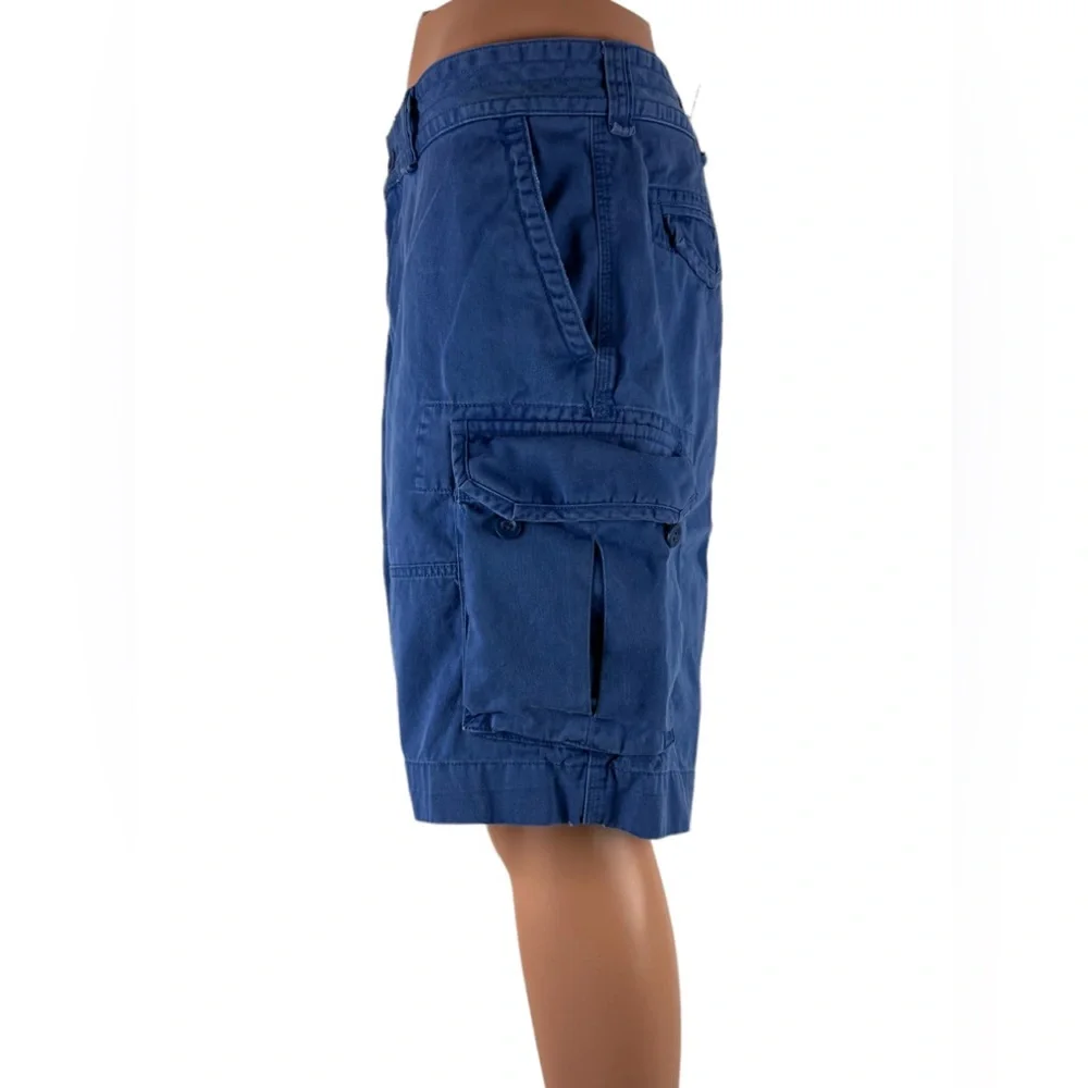 Polo Ralph Lauren Mens 37 (actual) Cargo Shorts Faded Finish Distressed Blue EUC